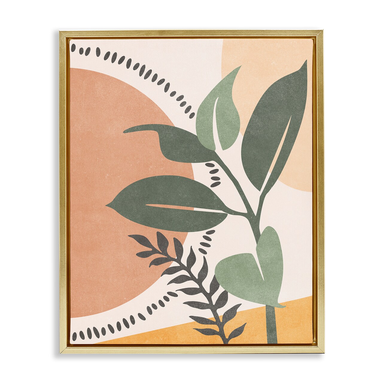 Stupell Industries Peachy Tropical Boho Framed Floater Canvas Wall Art Design by Nataly White